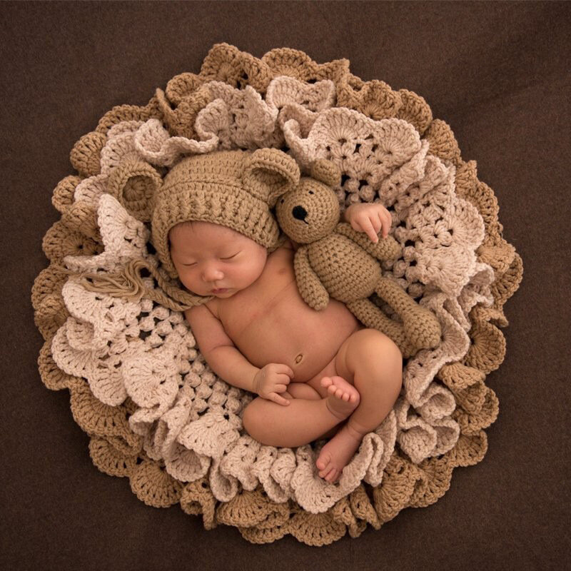 新生児写真服,完全ムーン,100日,スタジオテーマ,写真撮影,補助毛布