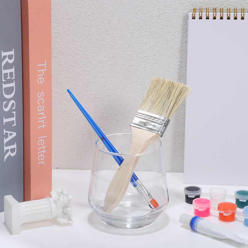 Brosse à puce en nylon à mémoire de forme pour murs, ensemble pour dessin à l'huile acrylique, outils de pinceau de peinture en bois d'interconnexion