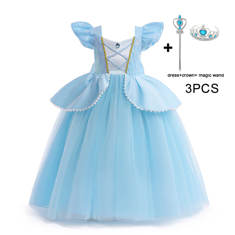 Robe de princesse gonflée pour enfants, vêtements de cosplay de reine pour filles, mode pour enfants, reconstitution historique de Noël, costume d'anniversaire, nouveau, 03, vacances, 2024