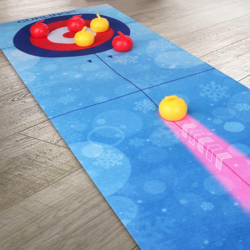 Curling Game Toy Curling Board Game For Table Easy To Set-Up Tabletop Board Games Curling For Boys Girls Teens Kids Adults