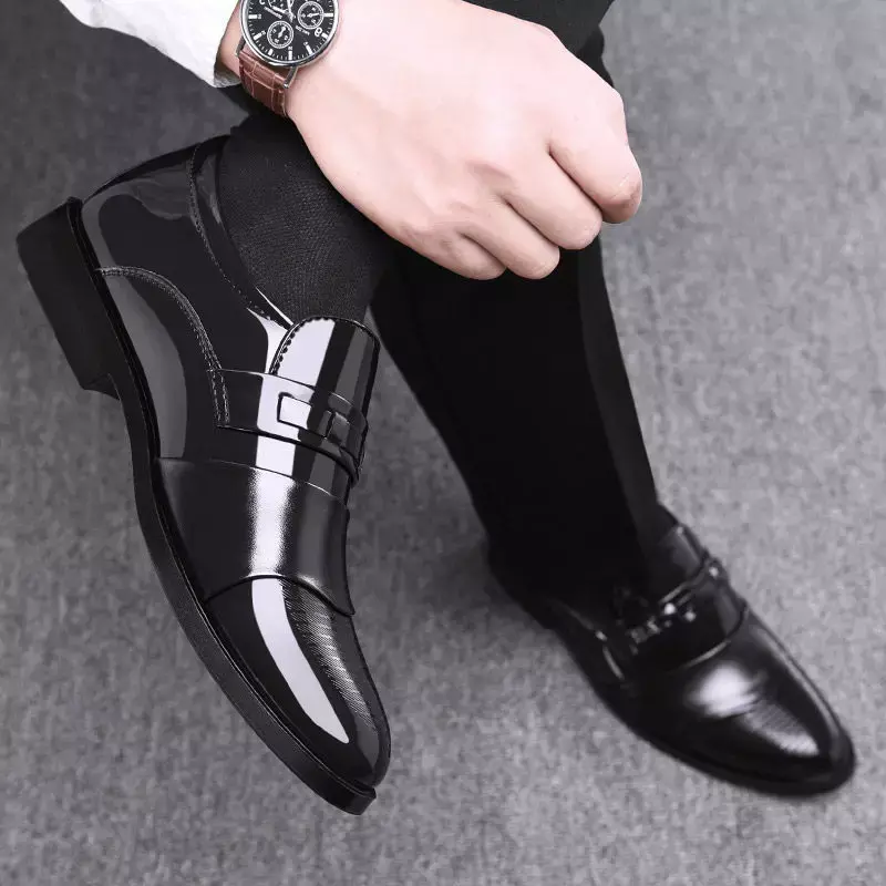 حذاء رجالي رسمي أنيق مناسب للأعمال فستان سهل اللبس حذاء رجالي أوكسفورد حذاء عالي الجودة من الجلد للرجال حذاء بدون كعب