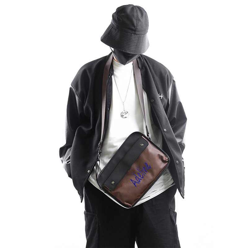 Prepúcio ombro único bolsa tiracolo masculina, bolsa mensageiro personalizada, mochila retro casual, presente do dia dos pais na moda