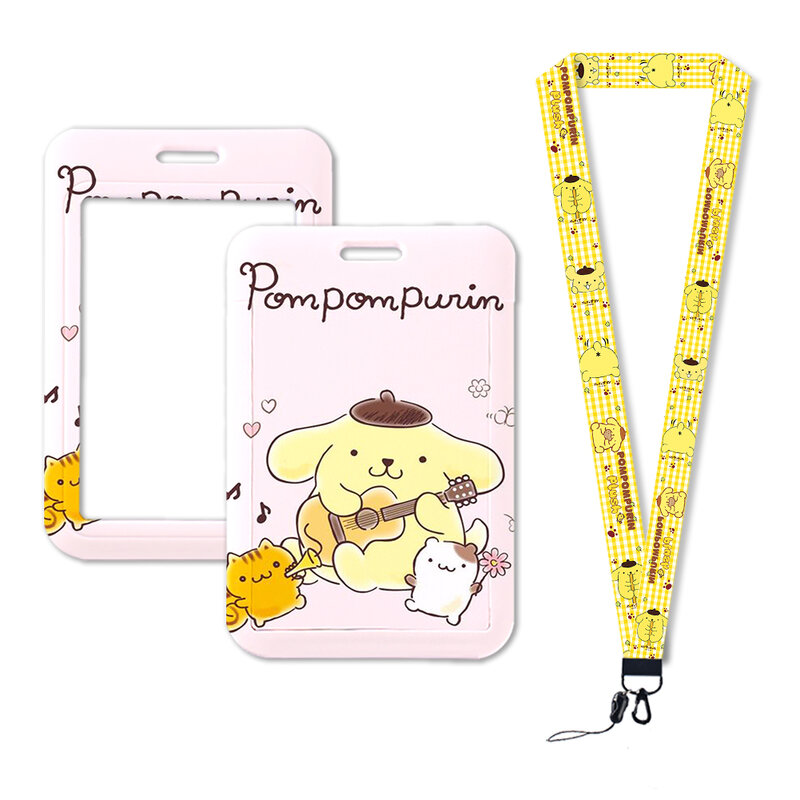 W Sanrio Kuromi Cinnamoroll pomppurin Hello Kitty My Melody Photocard Holder estudiantes Card Bus Card Holder llavero