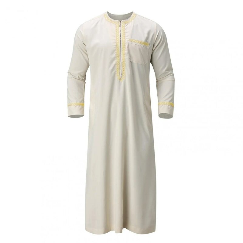Vêtements musulmans islamiques pour hommes, Jubba Thobe, Kimono à fermeture éclair, Robe longue, Abaya, Caftan, Islam, Dubaï, Arabe