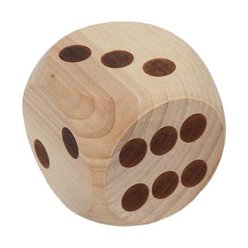 Wood 6 Sided Dice Collection Multi Sided Dices 6cm Crafts Round Corner D6 Die for Club Family Gathering Teaching Math Party Toy