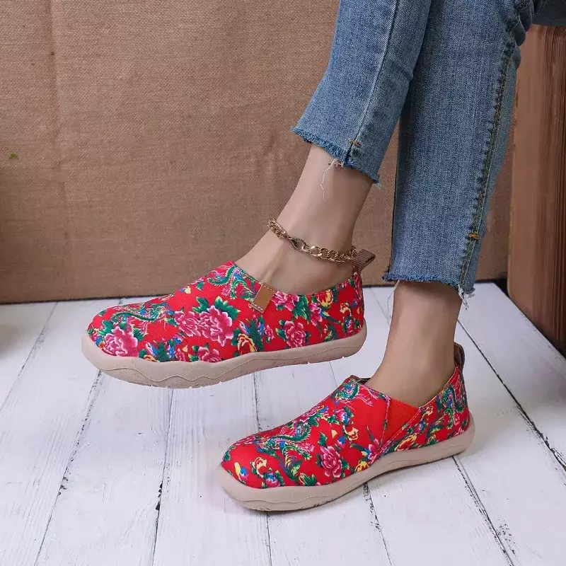 Zapatos vulcanizados para mujer, zapatillas planas sin cordones, bloque de Color, tendencia de moda, Primavera