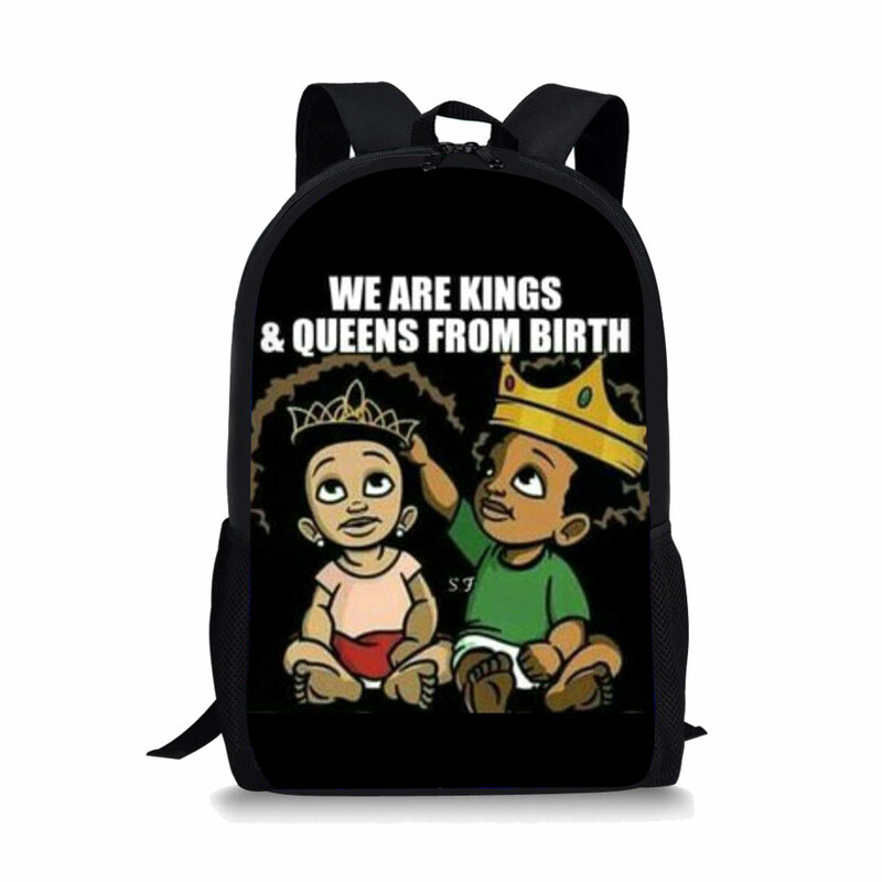 Cute Afro Boys stampa 3D 16 "borsa per bambini zaino borse da scuola zaini per studenti primari borsa per libri per bambini zainetto per bambini Satchel