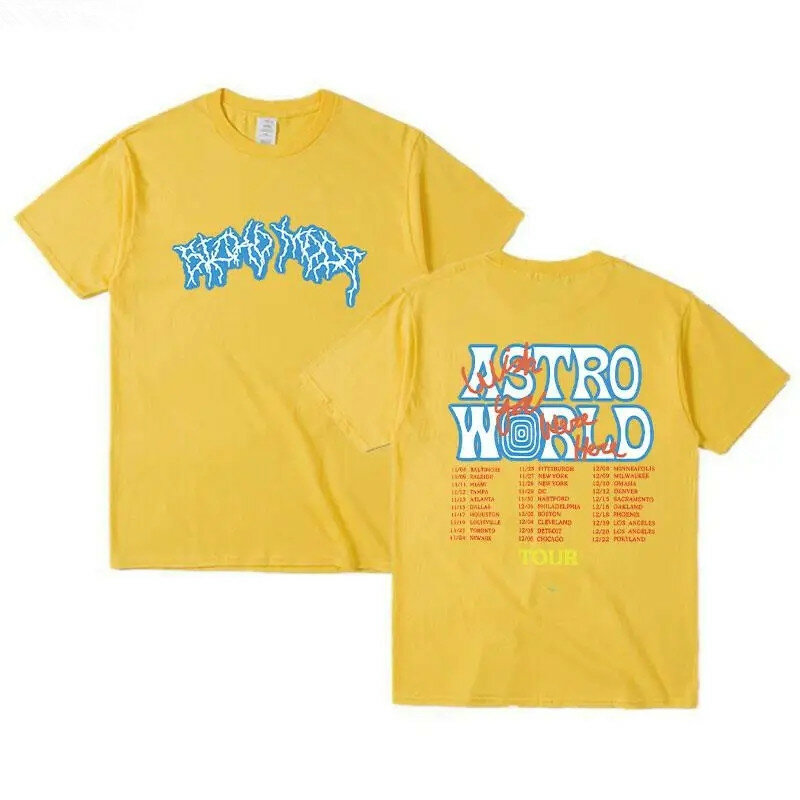 New Summer Hip Hop T Shirt uomo donna Cactus Jack T-Shirt Wish You Here Tour Letter Print Tee Tops Brown