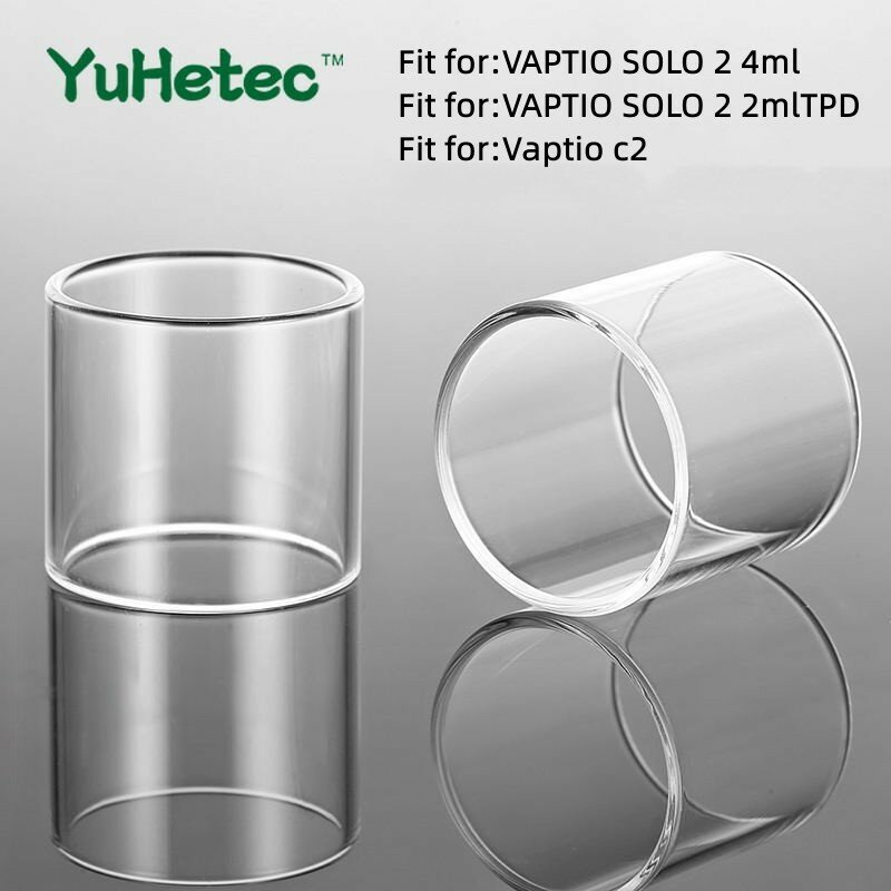 2pcs tanque de vidro de substituição para vaptio solo 2 24.5mm kit vidro 4ml/2ml tpd/vaptio c2