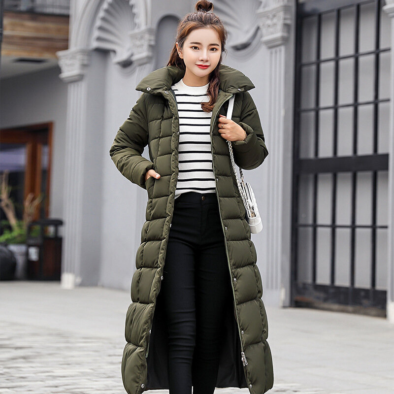 Arrivo Slim Women Winter Fashion Jacket cotone imbottito caldo addensare cappotto da donna X-long 2024 nuovi cappotti lunghi Parka giacche da donna