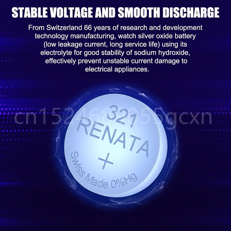 Originale Renata 321 SR616SW SR616 V321 GP321 1.55V batteria per orologio all'ossido d'argento per giocattoli in scala cella a bottone realizzata in svizzera