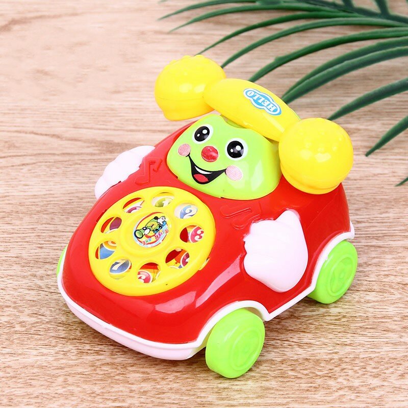 Mainan jam tangan simulasi bayi mainan telepon garis tarik kartun hadiah telepon mengembangkan pendidikan kecerdasan angin mainan untuk anak-anak