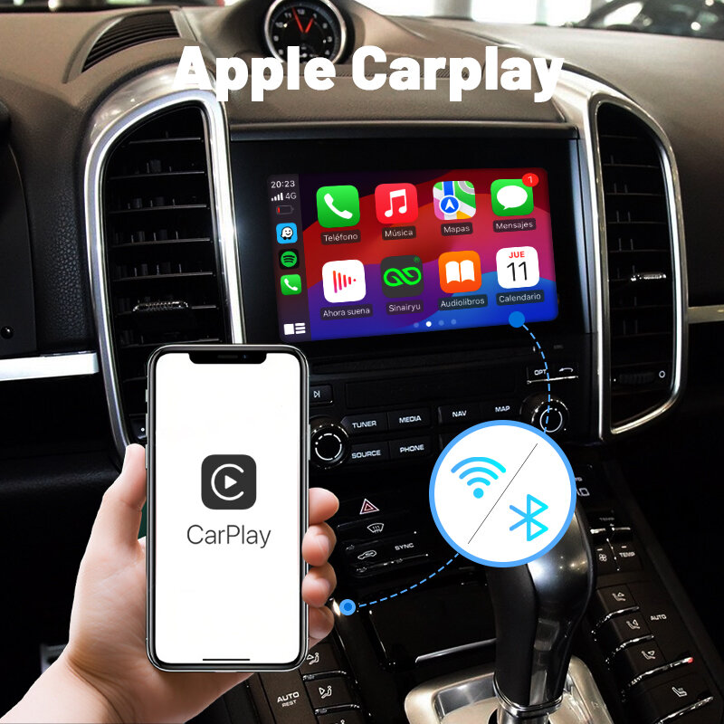 Sinairyu-Módulo CarPlay sem fio da Apple para Porsche, PCM3.0, Android Auto, Mirror-Link 911, Mancan, Panamera, Cayenne, Kit de Retrofit Automóvel