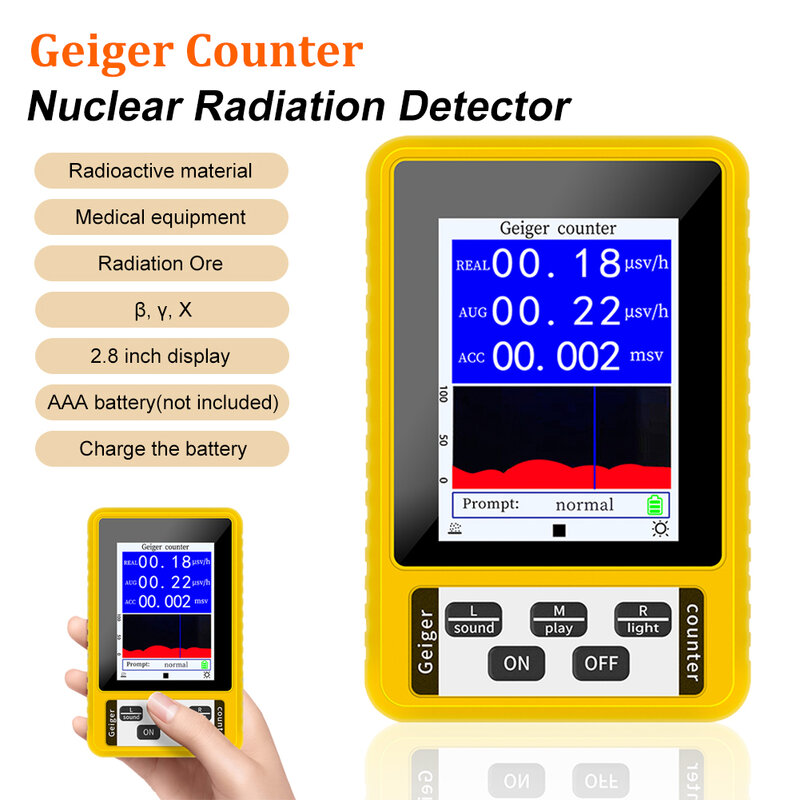 Detector de radiación Nuclear BR-9C XR3 Geiger, dosímetro Personal, rayos X, Beta Gamma, LCD, probador radiactivo, Real Tim