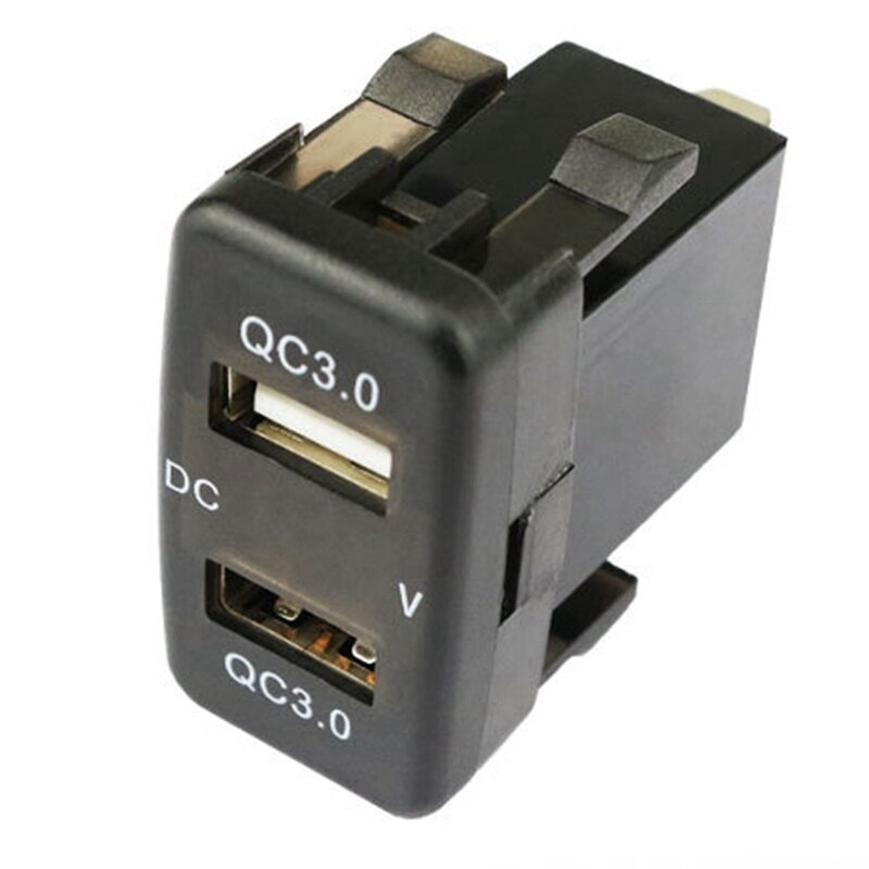 Carica rapida Dual USB3.0 per auto con Display voltmetro caricabatteria da auto a tensione nera per Toyota