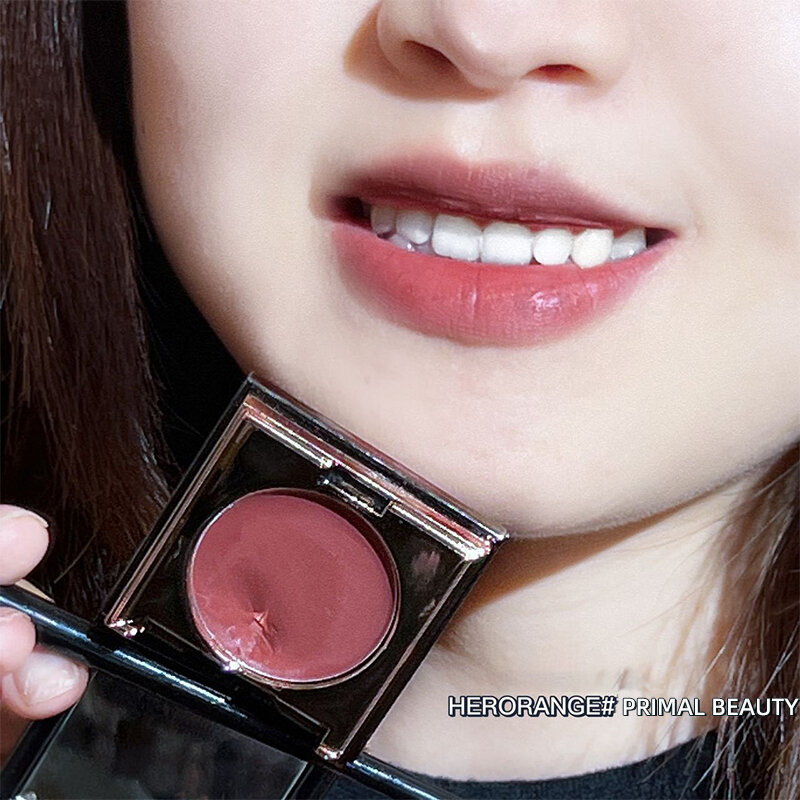 HERORANGE Lip Mud Matte Lipstick Waterproof Sweat Proof antiaderente Cup Blush Cream Mini Eyeshadow Palette trucco facciale da donna
