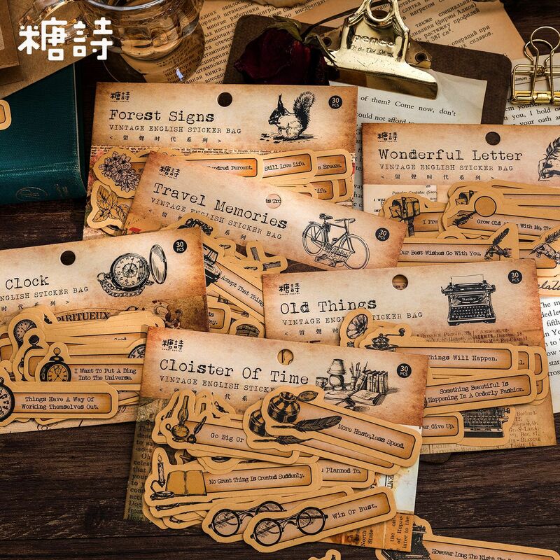 30 sztuk/partia Kawaii księga gości naklejki Silent Times Scrapbooking dostarcza pamiętnik Planner dekoracyjne Craft papiernicze naklejki
