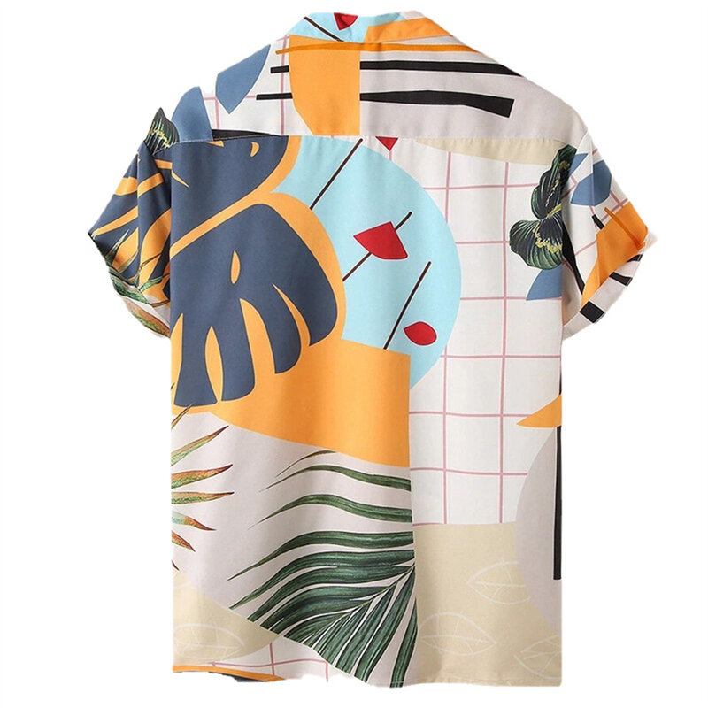 Hawajska zestaw szortów plażowa koszulka męska z krótkim rękawem i szorty z nadrukiem odzież plażowa na co dzień 2-częściowa odzież męska zapinana na guziki