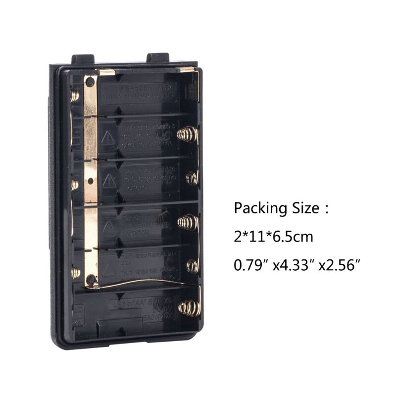 FBA-25A Walkie Talkie Battery Case 6x AA Battery Box Container Compatible with VX-150/110/400 FT-60R/E