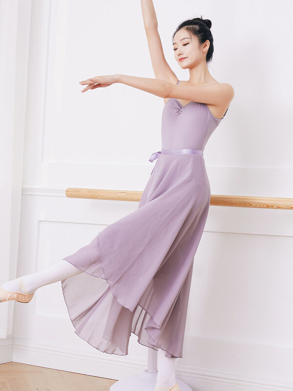 Spódnica baletowy dla dorosłych jednoczęściowy koronkowa spódniczka praktyka szyfonowa fartuch spódnica do tańca spódnica tiulowa nauczyciel długa spódniczka kobieta