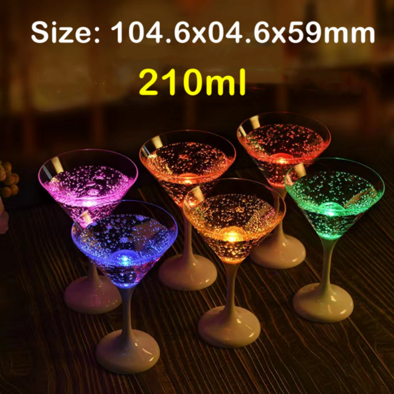 6 buah cangkir LED warna-warni mug minum perlengkapan bersinar berkedip cangkir wiski induksi bercahaya dekorasi pesta Cocktail 150/120/250Ml