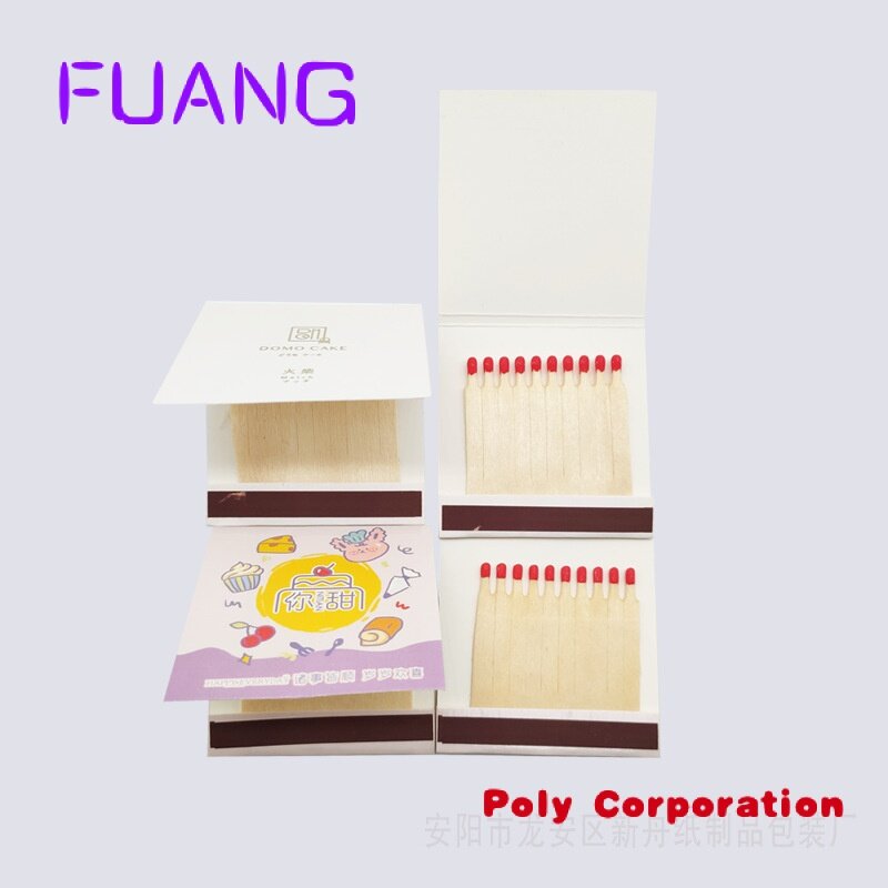 Custom  Customized Logo and Printed Wooden Paper Book Matches Boxes Safety Matchbook Personalized Candle Packaging