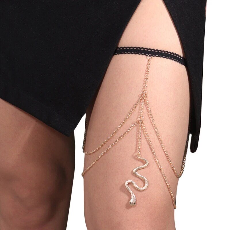 Сексуальная висячая цепочка на ногу со змеиной кисточкой, женская готическая подвязка на бедро, цепочка на ногу Harajuku N58F