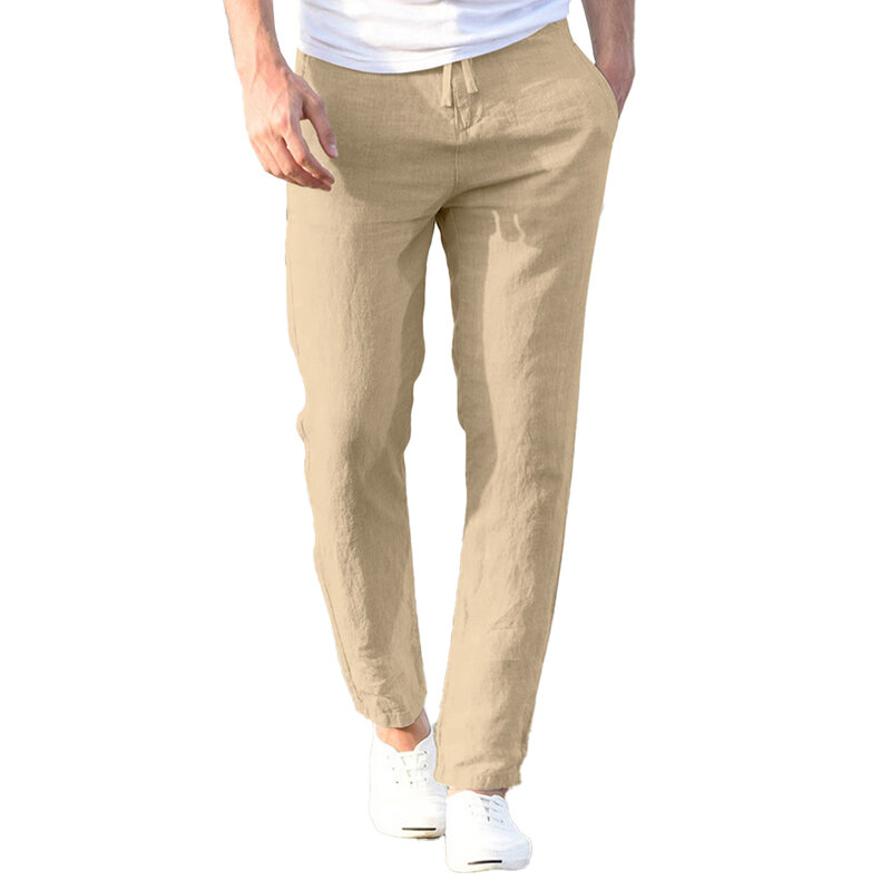 Pantalones de chándal transpirables para hombre, pantalones deportivos simples, moda para exteriores, Color sólido, primavera y verano