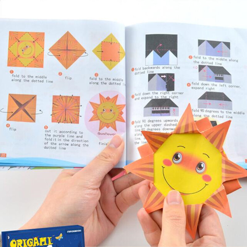 108 páginas montessori brinquedos animais dos desenhos animados origami papel diy crianças artesanato brinquedo parper arte brinquedo educativo para o presente das crianças