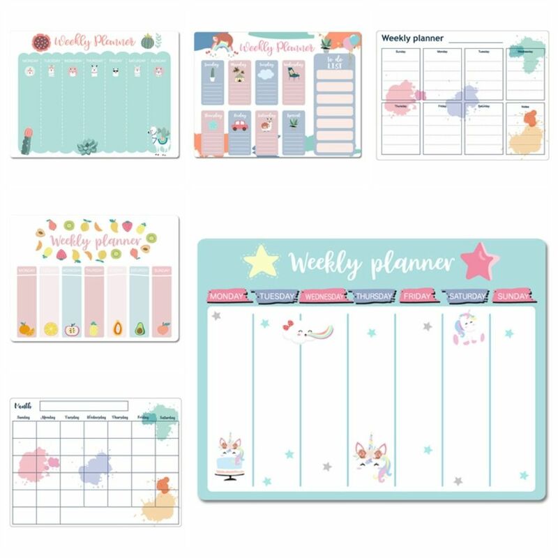Week Daily Planner Magnetic Planner Sticker Plan Notepad Grocery List Magnetic Fridge Sticker Work Plan TO DO LIST Home