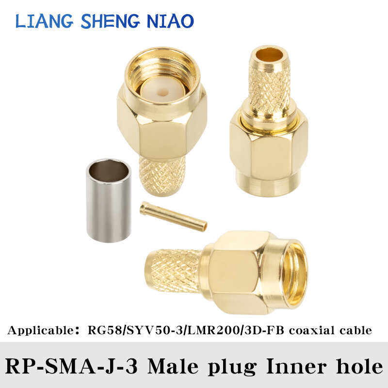 Plugue de cabo coaxial SMA J-3, conector macho e fêmea, linha SMA e Rf, junta de alimentador N, junta da série 50-3, RG58, 10PCs