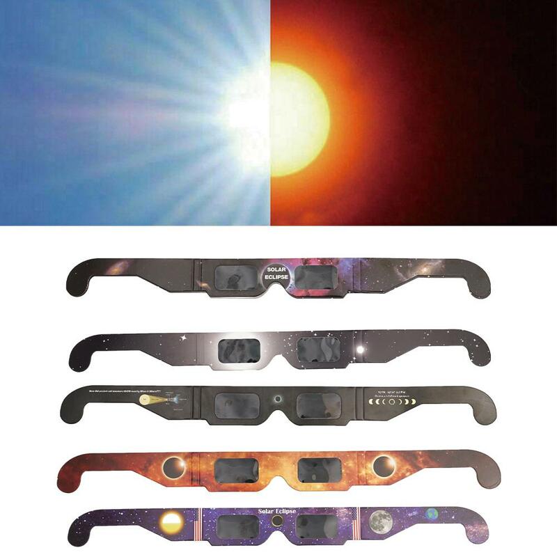Lunettes éclipse solaire en papier aléatoire, protection des yeux, visualisation anti-UV, nuances sûres, observation solaire, 200 pièces, 150 pièces, 100 pièces, 50 pièces