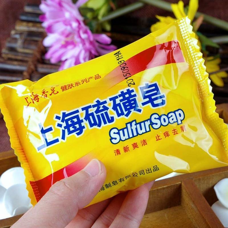 Shanghai mydło siarkowe kontrola oleju leczenie trądziku zaskórnika pielęgnacja cleaner chiński mydło 85g usuwanie skórek wybielanie tradycyjne K6Z5