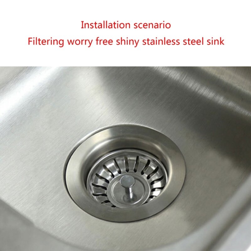 2 Pcs Kitchen Sink Strainer Stopper Waste Plug Drain Basket Stainless Steel Mesh Filter for Restaurants and Homes Dropship