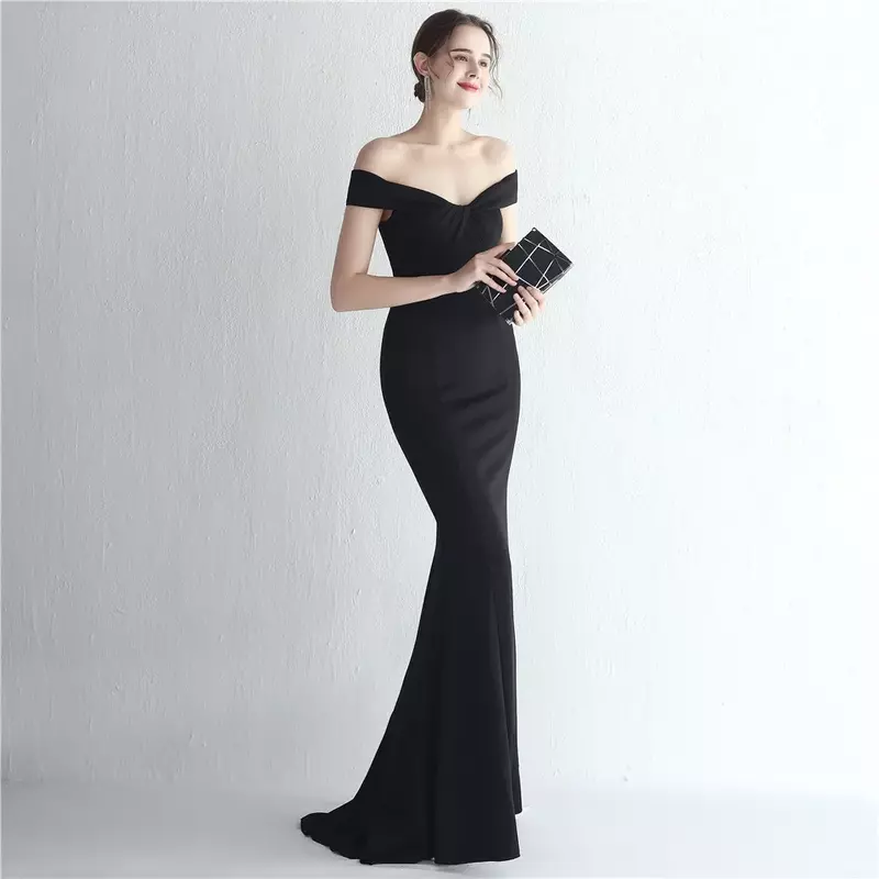 Sladuo Off The Shoulder Mermaid Prom Dresses Long Satin Evening Dresses Formal Party Gowns for Women