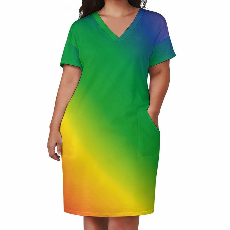 Платье Радужное с V-образным вырезом и флагом ЛГБТ
