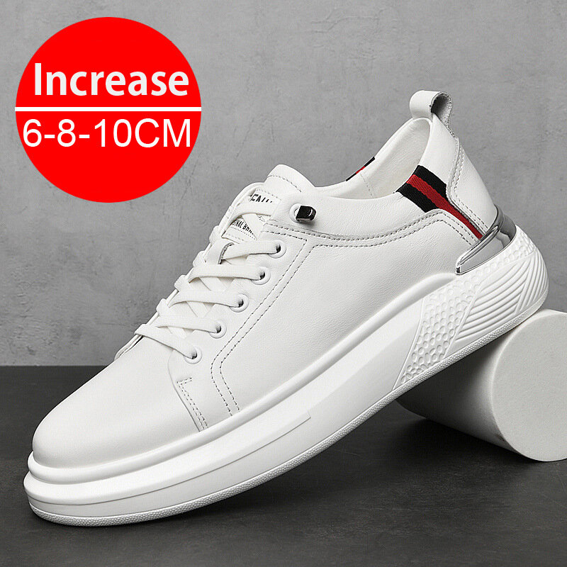 Chaussures de sport invisibles pour hommes, baskets augmentant la hauteur intérieure, blanc, noir, mode décontractée