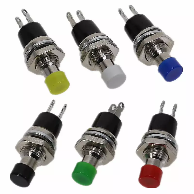 10Pcs PBS-110 7MM Momentary Push Button Switch Press The Reset Switch Momentary ON OFF Push Button Micro Switch Normally Open NO