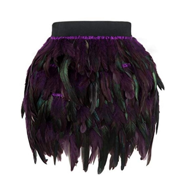 Женская сексуальная мини-юбка, эластичная облегающая юбка с перьями, клубная вечерняя короткая юбка