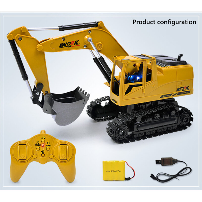 2.4ghz multi canal 1:20 rc escavadeira brinquedo de engenharia carro liga e plástico caminhão escavadeira controle remoto para o presente das crianças