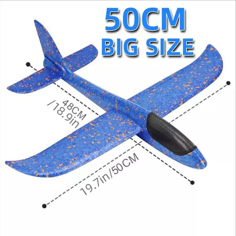 Avión grande de espuma de 50CM, planeador de mano, Avión de burbujas inercial ligero EPP, lanzamiento al aire libre, juguetes para niños, regalo para niños