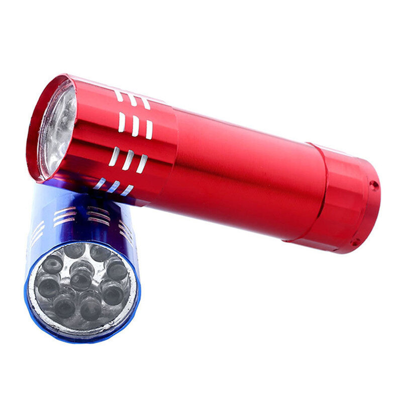 1pc secador de unhas mini 9 luzes led lanterna lâmpada uv portátil gel prego máscara secagem rápida manicure ferramenta
