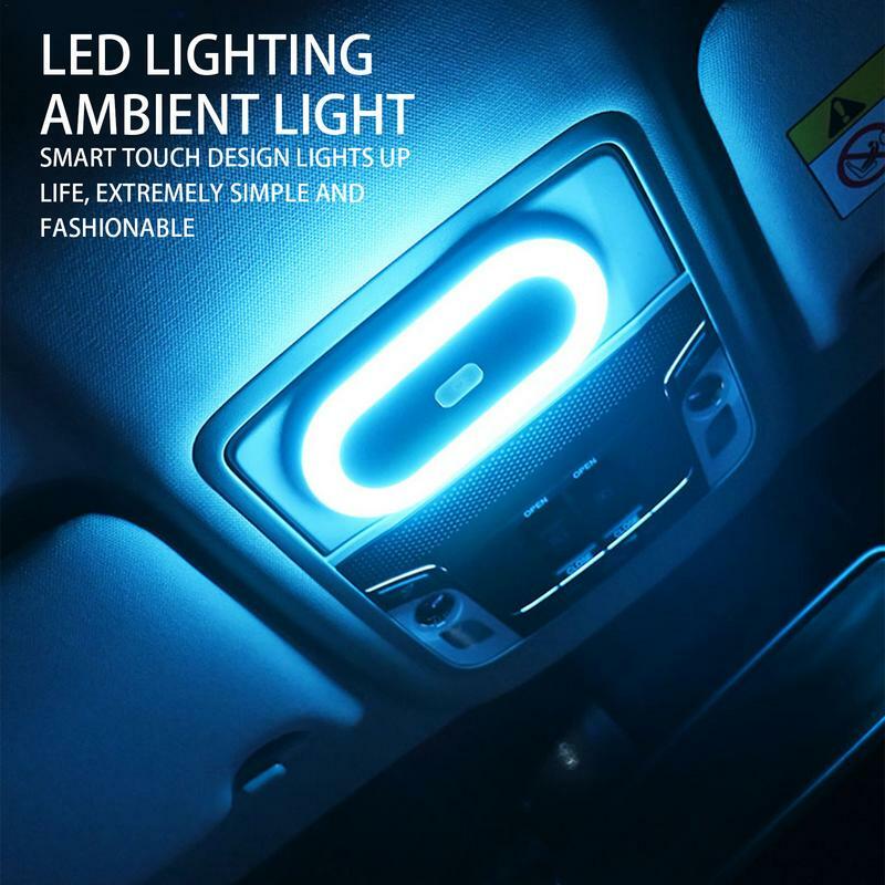 ضوء LED مغناطيسي لاسلكي للسيارة ، إضاءة السيارة ، أضواء القراءة ، الملحقات الداخلية الآمنة ، ضوء الأجواء ، ألوان مزدوجة ، USB