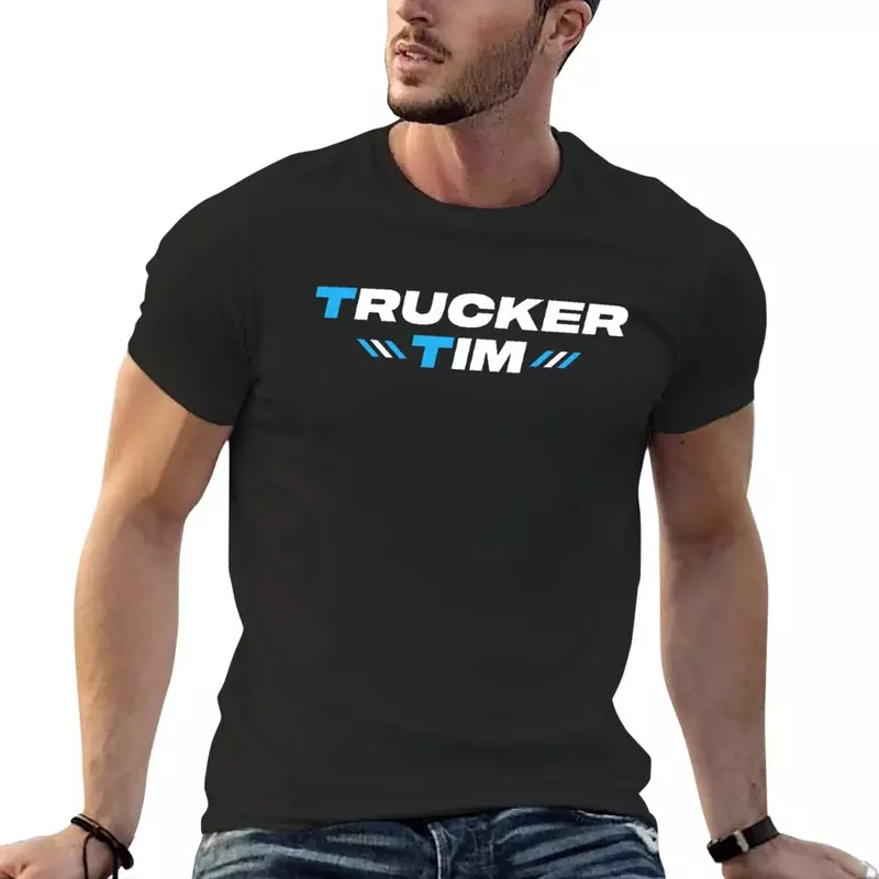 Trucker Tim Merch Trucker Tim Logo T-Shirt Jongens Dierenprint Schattige Kleding Hippie Kleding Heren Witte T-Shirts