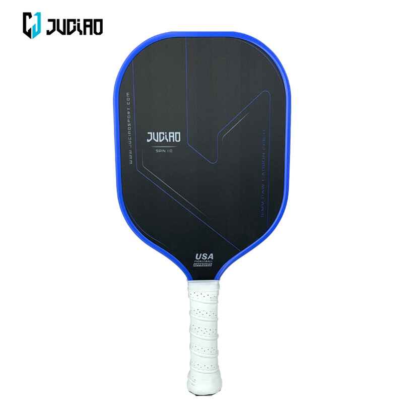 JUCIAO USAPA Approved Thermoformed Unibody T700 Raw Carbon Fiber Pickleball Paddle Spin Textured Surface With Foam Edge