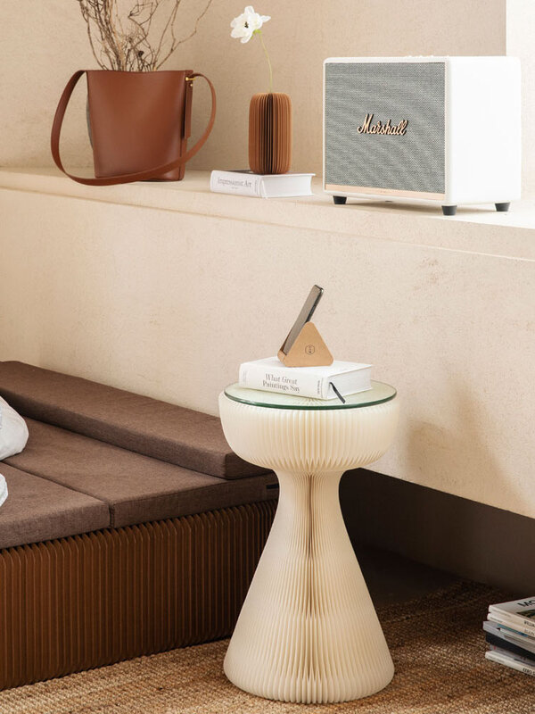 Mesa de té plegable de estilo nórdico para sala de estar, mueble auxiliar de creatividad, mesita de noche, mesita de centro pequeña y redonda