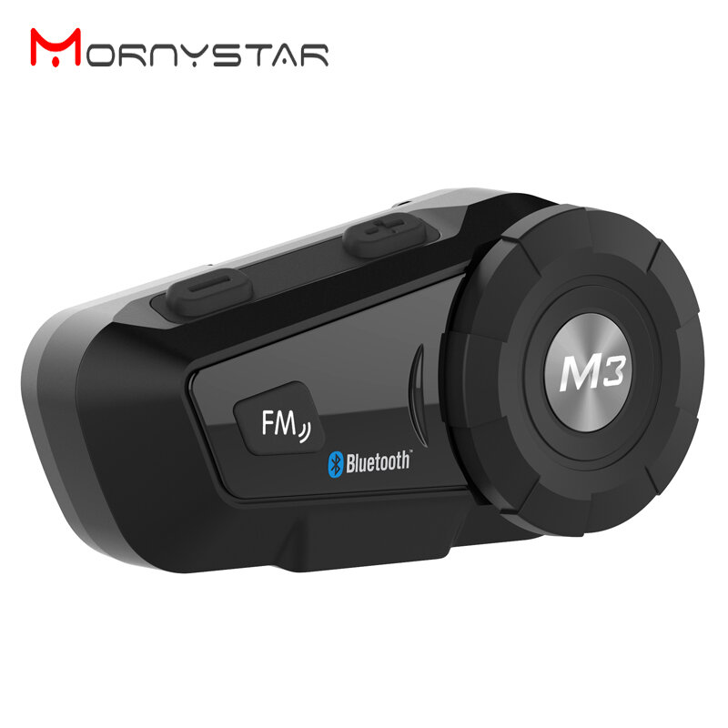 Mornystar M3 Plus zestaw słuchawkowy Bluetooth do kasku motocyklowe bezprzewodowy połączenia bezprzewodowe wodoodporne słuchawki redukujące hałas FM