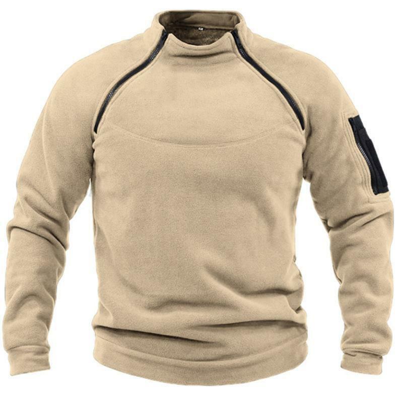 Men's Tactical Outdoor Jacket Hunting Clothes Warm Zippers Fleece Pullover Men Windproof Autumn Winter Coat Thermal Underwear