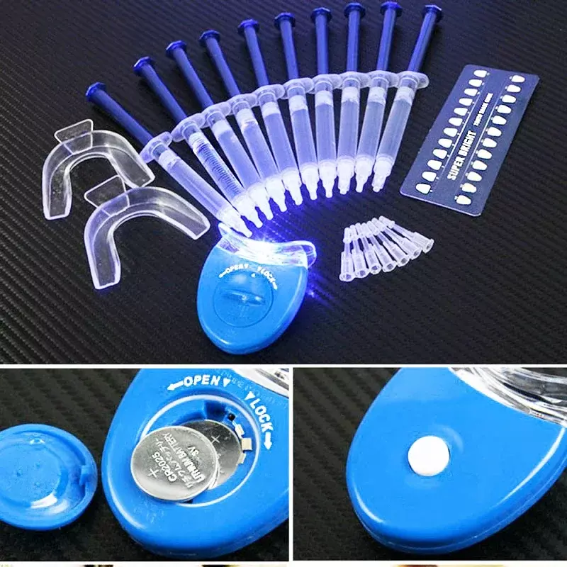 Kit de blanqueamiento Dental con peróxido al 44%, Gel blanqueador bucal, instrumento dental, herramienta de limpieza Dental