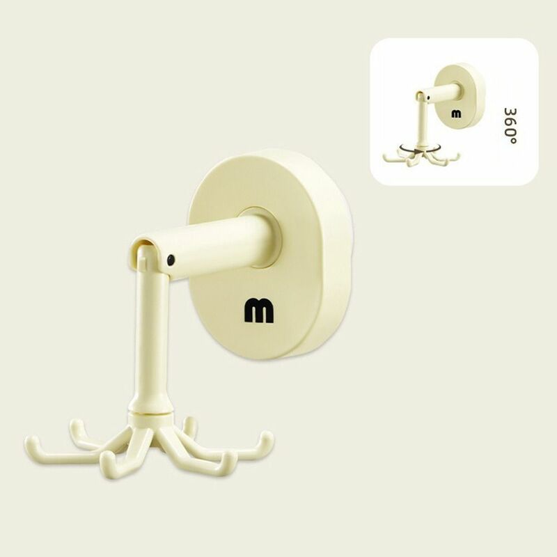 Suction Cup 360° Rotating Hook Multifunctional No-Punch Kitchen Utensil Holder Organizer Hook Six Claw Hook Wall Mounted Hanger